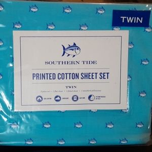 New Southern Tide Twin Size sheet set Skipjack blue topaz